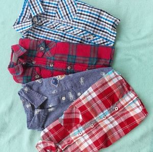 Bundle of 4 button up shirts. Size 18 m